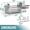 TAILI Shower Caddy Suction Cup with Hooks & Soap Holder, Heavy Duty Bathroom Shower Organizers, Removable Bathroom Shelves for Inside,Stainless Steel Bathroom Holder