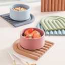 2 x Clean & Pure Silicone Trivets for Hot Pots and Pans - Stylish and Colorful Pot Holders, Heat Resistant Mats for Countertop, Hot Pads, Modern Multi-Purpose Trivet Mat, Coasters (Set of 2) (Pink)