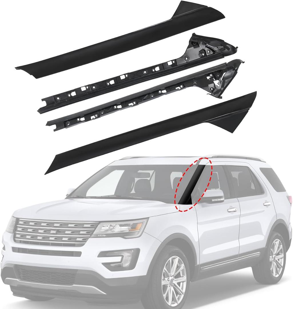 3 x A-Pillar Molding Trim Kit Outer and Inner Trim Set Replacement for 2011-2019 Ford Explorer 4 Door Utility (Left & Right) Replaces 926-451 926-450