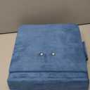 KDD Tablet Pillow Stand with Storage, Foldable iPad Holder for Lap, Desk and Bed, Angle Adjustable Soft Pad Dock with Stylus Mount Compatible with iPad Pro, Air, mini, Book, Phone and Tablet (4-13") (Dark Blue)