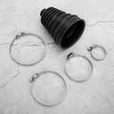 CV Axle Dust Cover, Universal Rubber CV Boot Kit, Ball Head Constant Speed Round Clamp Kit for Most Cars(Black)