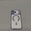 Magnetic Clear Glitter Case for iPhone 17 Pro Max,[Compatible with Magsafe],Cute Sparkly Bling Diamond Camera Lens Protector Soft Plating TPU Bumper Women Girls Phone Case for iPhone 17 Pro Max, Blue