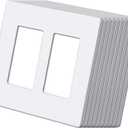 (10 Pack) BESTTEN USWP6 Matte Snow White 2-Gang Screwless Wall Plate, Decorator Outlet Cover, H4.69 x W4.73, for Light Switch, Dimmer, USB, GFCI, Receptacle