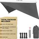 Hammock Tarp - Rain Tarp for Camping Hammock Tent 11 x 9 ft-Camping Gear Must Haves w/Easy Set Up Including Tent Stakes and Carry Bag