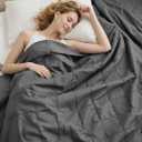 Weighted Blanket for Adults(60" x 80",15lbs,Grey) Queen Size Soft Cooling Heavy Blanket for Sleeping,Breathable Blanket with Glass Bead Perfect for 140-160 lbs,All Season, Machine Washable