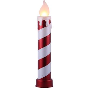 Mr. Christmas Striped Blow Mold Candle - Red/White Christmas Decoration, Multi (36")
