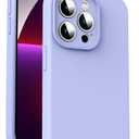 Supdeal Liquid Silicone Case for iPhone 13 Pro Max, [Camera Protection] [Anti Fingerprint] [Wireless Charging] 4 Layer Phone Case Protective Cover, Built-in Microfiber Case Cover, 6.7", Purple