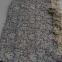 100% Pure Cotton Handblock Printed Throw Blanket, Soft 50" x 60" Fringed Floral Print Throw for Couch, Sofa, Chair, Bed - Cozy, Machine Washable, Comfortable Home Decor (Paleblue)