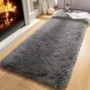 Merelax Soft Area Rugs for Livingroom Bedroom, Shaggy Plush Fuzzy Fluffy Carpet Furry Fur Rug, Modern Indoor Comfy Nursery Kids Dorm Home Decor Floor Mat, 2 x 6 ft, Charcoal (2 x 6 Feet)