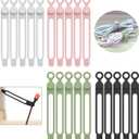 [20Park]UMUST Silicone Cable Ties,Reusable Cable Management Organizer, Multipurpose Elastic Cord Organizer for Bundling and Fastening Cable Cords Wires(black,white,pink,green) (4.2Inch)