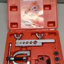 Clatoon Brake Line Double & Single Flaring Tool Kit with Tubing Cutter, Brake Line Repair Kit for Copper, Aluminum, Brake Line and Brass Tubing, Flare Tool kit Includes 5 Adapters, 45 Degrees