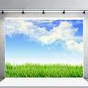Leyiyi 6x4ft Spring Grassland Photography Background Gardening Plant Meadow Sky Cloud Light Spot North Prairie Backdrop Nature View Outdoor Activity Kids Birthday Photo Portrait Vinyl Studio Prop
