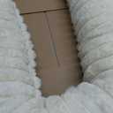 Headboard Pillow + A Long Neck Roll Pillow Body PillowFaux Fur Headboard Wedge Pillow with Removable Cover (Beige, King76x8x20 inches)