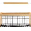 18'' Garden Basket, Wooden Hod with Handle, Wooden Harvest Carrier, Vegetable Garden Basket for Kitchen, Picnic, Outing Use