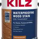 KILZ Waterproofing Wood Stain, Exterior, Semi-Transparent, Cedar, 1 Gallon
