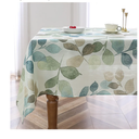 Colorful Leaf Printed Rectangle Decorative Tablecloth 60"x108"x1 Wrinkle Free and Spillproof Oblong Table Cloth Cover for Home Kitchen Dinning and Party(8-10 Seats, Blue/Green/Tan)