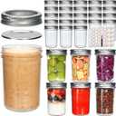 30 Pack 8 oz Mason Jars,Canning Jars With Silver Lids,Half Pint Canning Jar Class Jar for Jelly, Jam, Spices, Honey, Food Storage,Fermenting, Pickling, Meal Prep, Wedding Favors, DIY Crafts