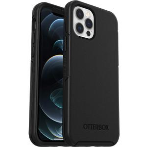 OtterBox iPhone 12 & iPhone 12 Pro Symmetry Series Case - Black, Ultra-Sleek, Wireless Charging Compatible, Raised Edges Protect Camera & Screen
