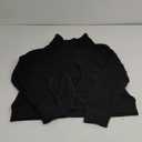 Women's Zip up Sweatshirt Jacket Stand Collar Hoodless Running Sweatshirt with Pockets (X-Large, Long Sleeves - Black)