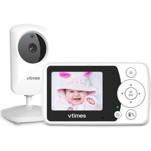 Baby Monitor No WiFi 2.4" Screen, Video Baby Camera Monitor Night Vision, 1000ft Range, 2X Zoom, Ideal for Elderly Pet (NO Charging Plug)