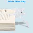 3 x Transparent Book Clips with Mini Stand, Detachable Book Weight Page Holder to Hold Book Open, Used to Hold Journal Open for Reading(4 Pcs)