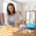 Handheld Sewing Machine Heavy Duty, with Blue Leather Storage Case and 110-Piece Sewing Kit, Mini Portable, Ideal for Adults & Beginners, Complete Set of Quick Home Clothing Repair Tools, Good Gift