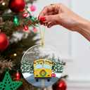 2 x 2025 Christmas Ornaments Gifts, Christmas Tree Decoration Acrylic Ornament, School Bus Christmas Decorative Hanging Sign for School Driver Teachers (School Bus)