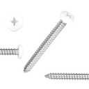 White Head 100 PCS #8x1 Stainless Steel Phillips Pan Head Wood Screws,White Coated Screws Covers Head Wood Screws,Stainless Steel 18-8 A2(304) Screw,Home Screw Kit by QISHENG