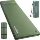 Elegear Self Inflating Sleeping Pad, 3.15" Ultra-Thick Memory Foam Camping Pad with Pillow Fast Inflating in 20s Insulated Camping Mattress Pad 4-Season Camp Sleeping Mat for Camp/Travel/Car/Tent (Single, Army Green)