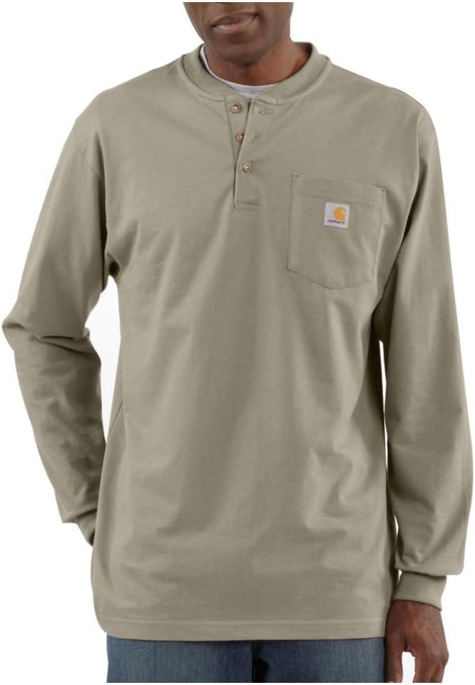 Carhartt Men's Loose Fit Heavyweight Long-Sleeve Pocket Henley T-Shirt L