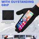 Thermal Touch Screen Gloves, Windproof Anti-Slip Winter Running & Cycling Sports Gloves, Snug Fit for Men & Women (Black)