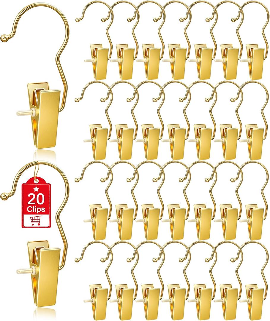 20 Pack Gold Boot Hangers for Closet, Hanger Clips Portable Travel Hangers Space Saving, Boot Clip Hooks for Hanging Clothes Pins Laundry Pants Hooks Towels Hat Bra Socks Jean