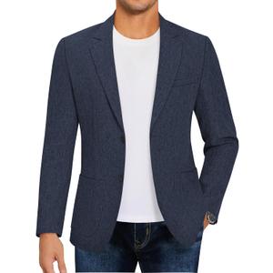 COOFANDY Mens Casual Blazer Sport Coat Lightweight Two Button Business Suit Jackets (X-Large, Navy Blue)