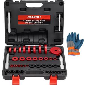 Bearing Press Kit, Bearing Race and Seal Driver Set, Bearing Race Punch Set with Seal Driver and Bearing Adapters, Bearing Seal Driver Kit (43 Piece Bearing Press Kit)