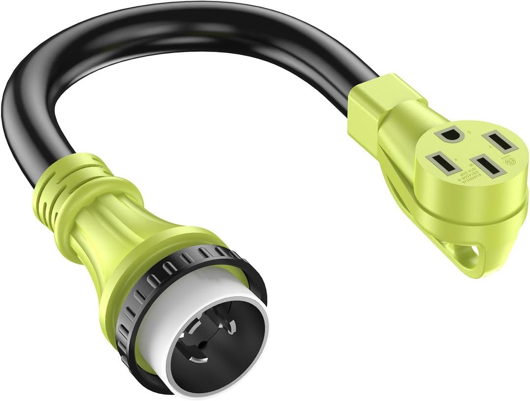 50 Amp Twist Lock Adapter with Grip Handle, NEMA SS2-50P Male to 14-50R Female Adapter, Heavy Duty RV Power Cord Adapter, 50 Amp Adapter for Generator Dryer Welder EV STW 6/3+8/1 AWG(1.5FT 125/250V)