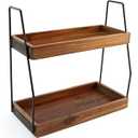 Demigo Acacia Bathroom Organizer Countertop 13.6 x 14 x 6.7 inches, 2-Tier Wood Counter Standing Rack, Countertop Storage Shelf for Organizing Bathroom Kitchen Office Desk Vanity Cosmetic Balcony