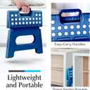 Handy Laundry Folding Lightweight Step Stool - Sturdy Enough to Support Adults and Safe Enough for Kids - Opens Easy with One Flip - Great for Kitchen, Bathroom or Bedroom (Blue) (9 Inch)