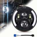 SKTYANTS 7 Inch Led Headlight DRL (Left/Right) Turn Signal Lights for Motorcycle (Black)