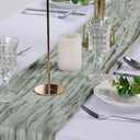 6 Pack Cheesecloth Table Runner 9ft,17 x 108 inch Gauze Table Runner Rustic Romantic Wedding Runner for Wedding Bridal Shower Fall Decoration,Sage Green