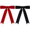 Aileam 2PCS Velvet Hair Bows Black Red Big Fall Alligator Clips Hair Accessories for Women Girls Toddlers Kids Baby