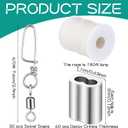 Decoy Crimp Swivel Snap PVC Decoy Cord Line Set, 60 Pcs Aluminum Crimps for Duck Goose 30 Pcs Snap Swivels Ball Bearing Fishing Swivels for Freshwater Fishing Hunting Trap (Silver)