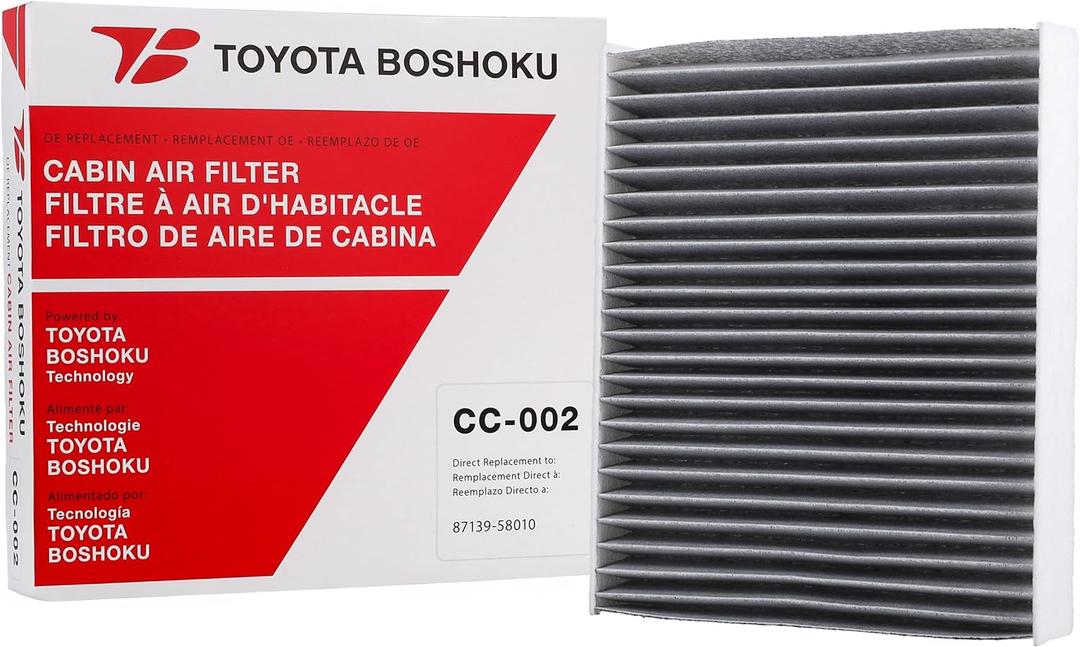 Toyota Boshoku (TB) Cabin Air Filter, Engineered as Direct Replacement of 87139-58010 Fits 2018-2024 Toyota Camry 2.5L GAS; 2018-2026 Camry 2.5L HYBRID; 2016-2022 Lexus RX350 3.5L GAS