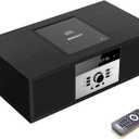 Nostalgic Bluetooth Stereo System for Home, WISCENT Vintage Micro HiFi Systems CD Player,with Bluetooth Audio Streaming,FM Radio,USB Port,Aux-in,Earphone Port (Black CD Player)