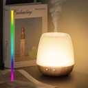 Glass Essential Oil Diffuser, 180ml Ultrasonic Aroma Diffuser for Essential Oil Large Room, Auto-Off Timer & Night Light with 7 Mood Lights, Quiet, Air Diffusers for Home Bedroom Office, Gift Idea