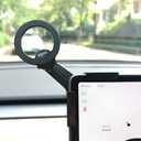 Tesla Model Y/Model 3 Accessories Phone Mount for MagSafe,Car Phone Holder Mount for Tesla 3/Y/S/XStrongest Magnet Power Fits All Phones - with Magnetic Ring (Black Magnetic Regular Model)