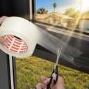 SWRT 2x 30 YD 8 Mil Heavy Duty Transparent Window Weather Sealing Tape, No Residue Window Insulation for Summer, Blocks Pollen, Dust & BugsPreventing Cold Air Loss in Summer Door and Window Seal Kit