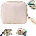 Travel Jewelry Case, Small High-End Large-Capacity Tassel Storage Bag Gifts for Women, Pouch Bags with Zipper, Velvet Jewelry Organizer Storage Bag for Bracelet Rings Earring (Beige)