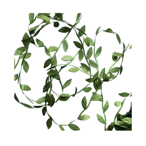 Large Leaf Trim Ribbon,Artificial Greenery Garland Vines for Baby Shower DIY Craft Wreaths Party Wedding Home Spring Decoration