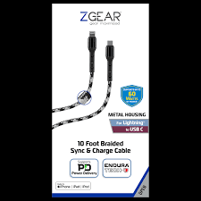 Zgear 10Ft Braided Charge and Sync Cable USBC To USBC