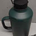 BJPKPK 2/3 Gallon Water Bottle with Straw Lid, 50oz, 64oz, 87oz, 128oz Large, Stainless Steel Water Bottles with 3 Lids and Paracord Handle, Double Wall Vacuum Metal Water Jug, Army Green